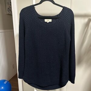 Pinque Navy Blue Knit Scoop Neck Sweater Size large